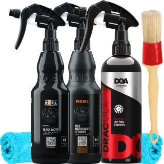 Zestaw ADBL DOA do czyszczenia kół felg i opon dressing do opon