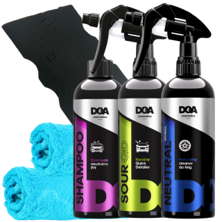 Zestaw DOA do mycia i pielęgnacji auta do czyszczenia felg i quick detailer sour qd