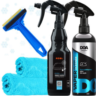 Zestaw na Zimę vaper glass claener odmrażacz do szyb adbl frost eater i skrobaczka