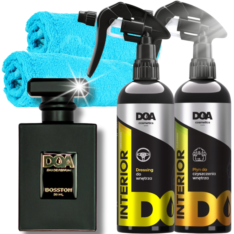 Zestaw do wnętrza DOA Interior Cleaner + DOA Interior Dressing i DOA Car Perfum Perfumy Do Samochodu Bosston Zestaw do wnętrza DOA Interior Cleaner + DOA Interior Dressing i DOA Car Perfum Perfumy Do Samochodu Bosston