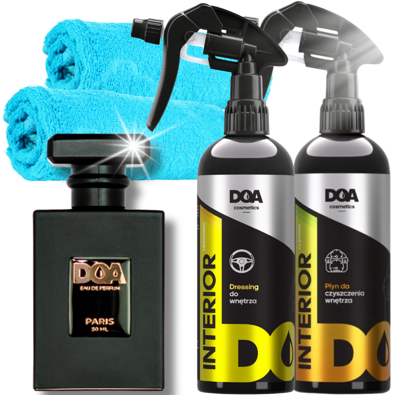 Zestaw do wnętrza DOA Interior Cleaner + DOA Interior Dressing i DOA Car Perfum Perfumy Do Samochodu Paris Zestaw do wnętrza DOA Interior Cleaner + DOA Interior Dressing i DOA Car Perfum Perfumy Do Samochodu Paris