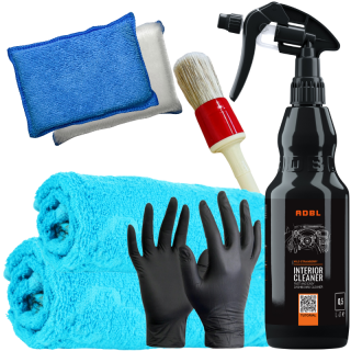 ADBL INTERIOR CLEANER 500ML CZYSZCZENIA WNĘTRZA AUTA PĘDZEL SCRUB PAD MIKROFIBRY