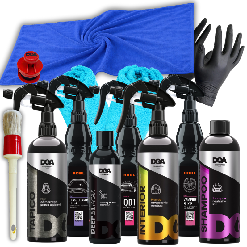 Zestaw kosmetyków ADBL X DOA  7 kosmetyków + akcesoria do detailingu