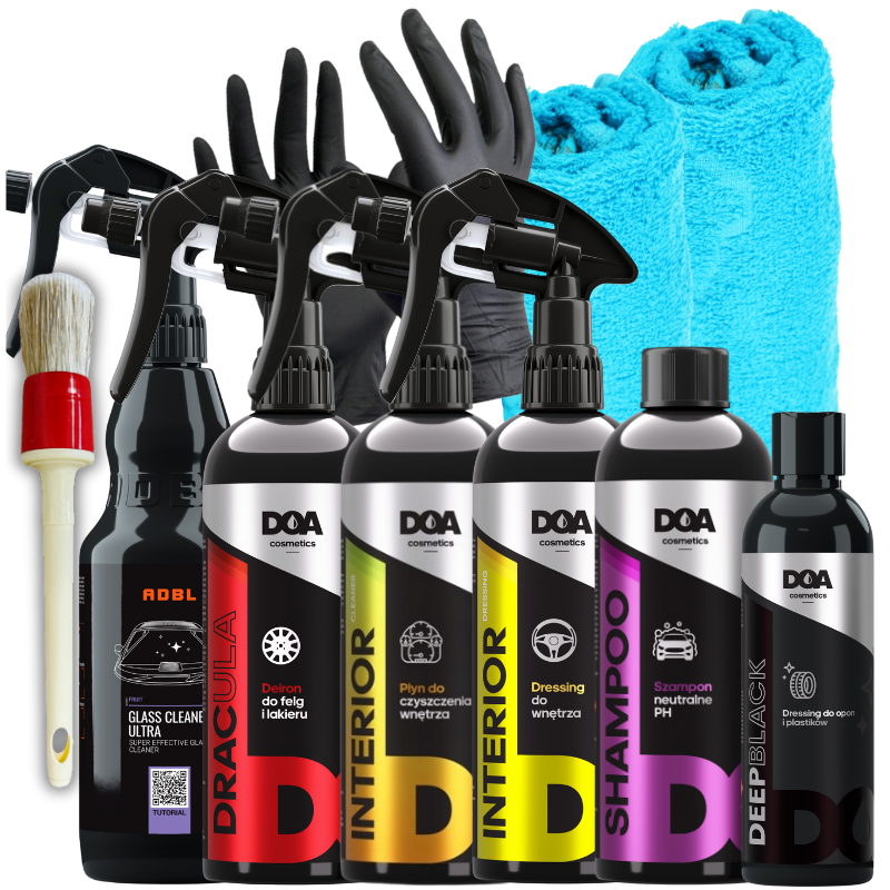 Zestaw do mycia samochodu auta detailing prezent do wnętrza