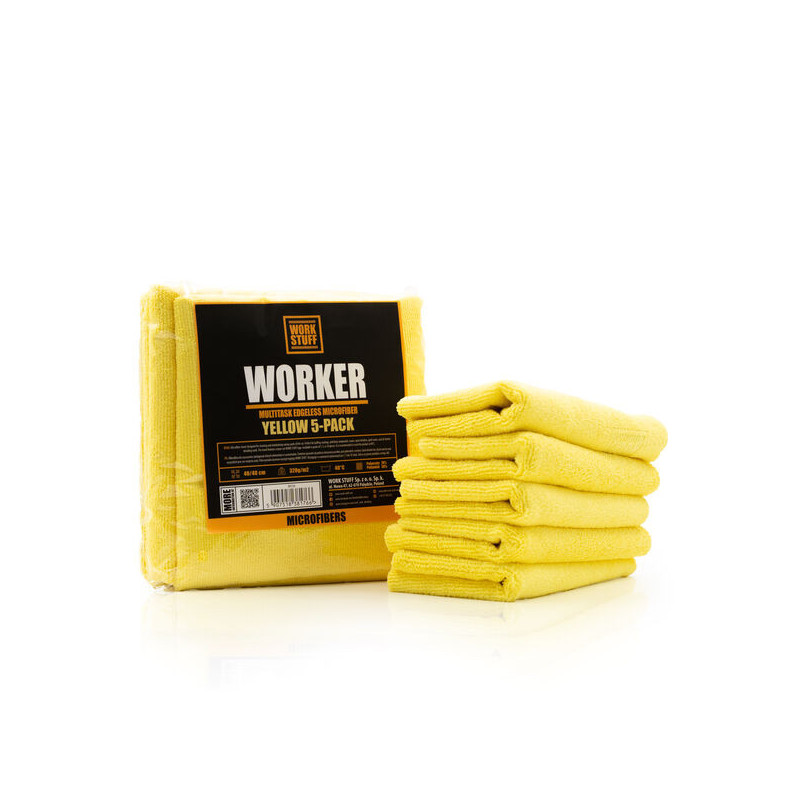 Work Stuff - Worker 5-pack YELLOW mikrofibra do czyszczenia i pielęgnacji