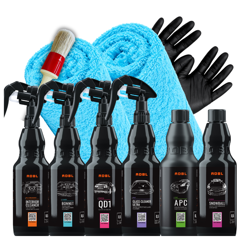 ADBL ZESTAW KOSMETYKÓW do czyszczenia samochodu wnętrza i karoserii 6x500ml