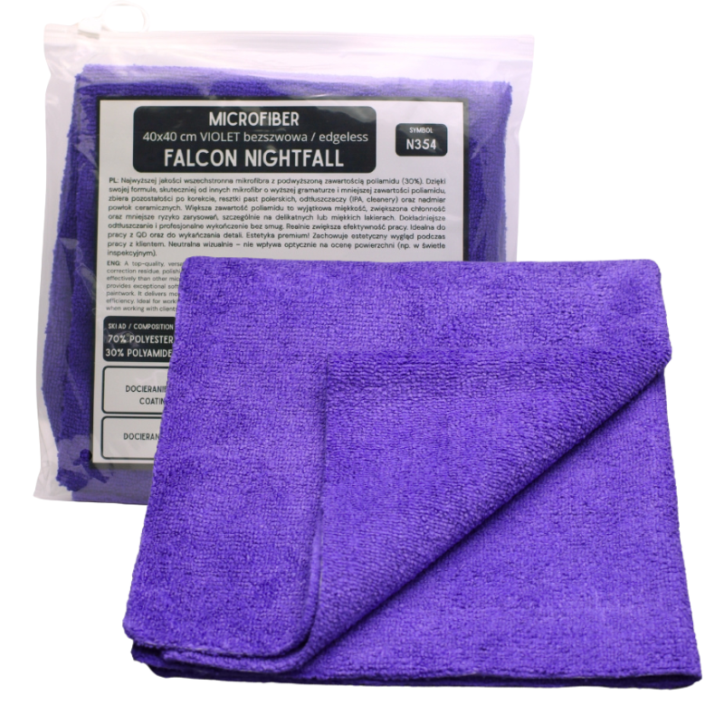 Mikrofibra bezszwowa Falcon Nightfall Violet 40x40cm 360g/m2 N354