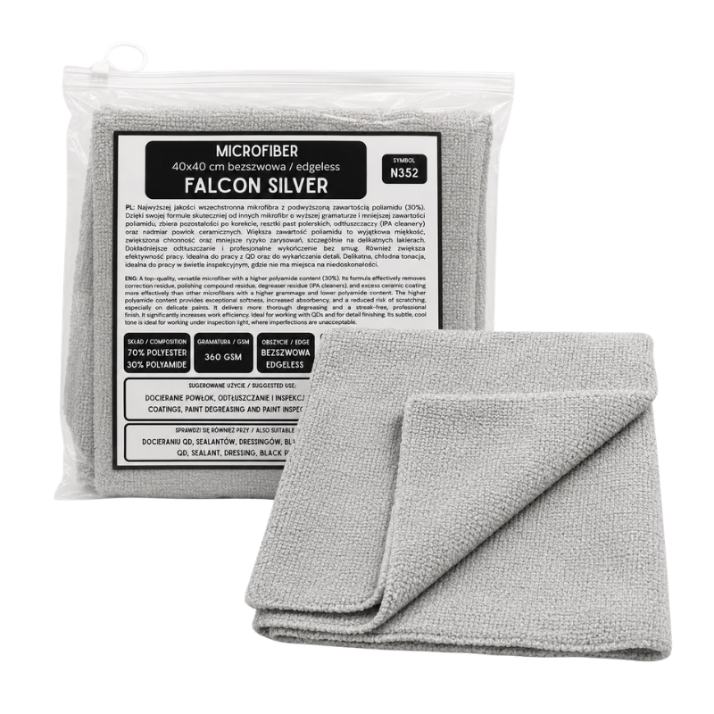 Mikrofibra bezszwowa Falcon Nightfall Silver 40x40cm 360g/m2 N354