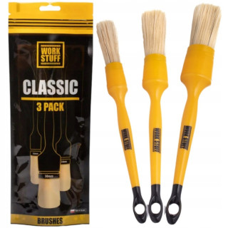 Work Stuff Detailing Brush 3 pack Zestaw Pędzli Pędzelek do wnętrza detali