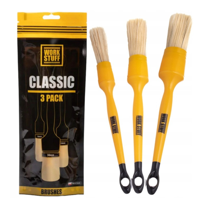 Work Stuff Detailing Brush 3 pack Zestaw Pędzli Pędzelek do wnętrza detali