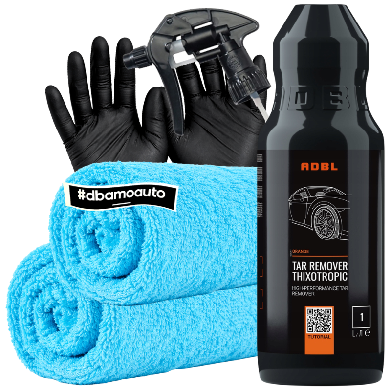 ADBL Tar Remover 1L + 2x mikrofibry i rękawice – zestaw do usuwania smoły