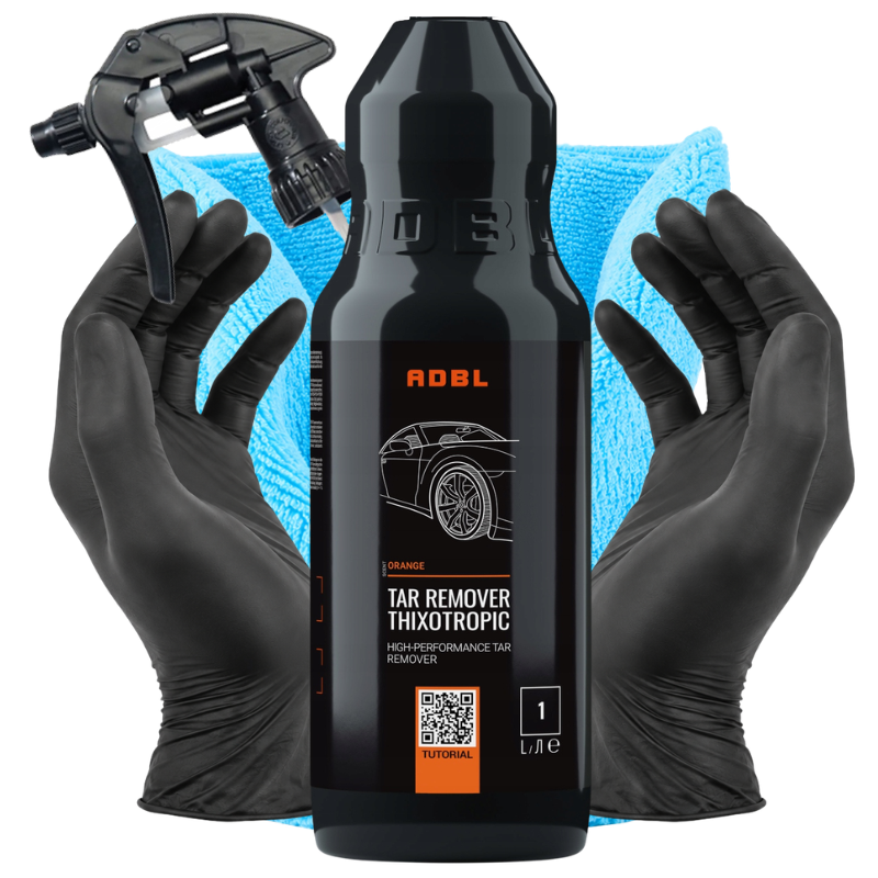 ADBL Tar Remover 1L + mikrofibra i rękawice – zestaw do usuwania smoły