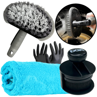 DOA zestaw aplikator pędzel do opon szczotka do czyszczenia mikrofibra