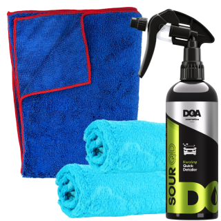 DOA Sour QD kwaśny quick detailer zestaw z mikrofibrami i ręcznikiem do osuszania